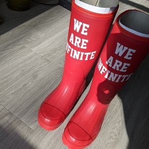 A pair of We Are Infinite RainBoots